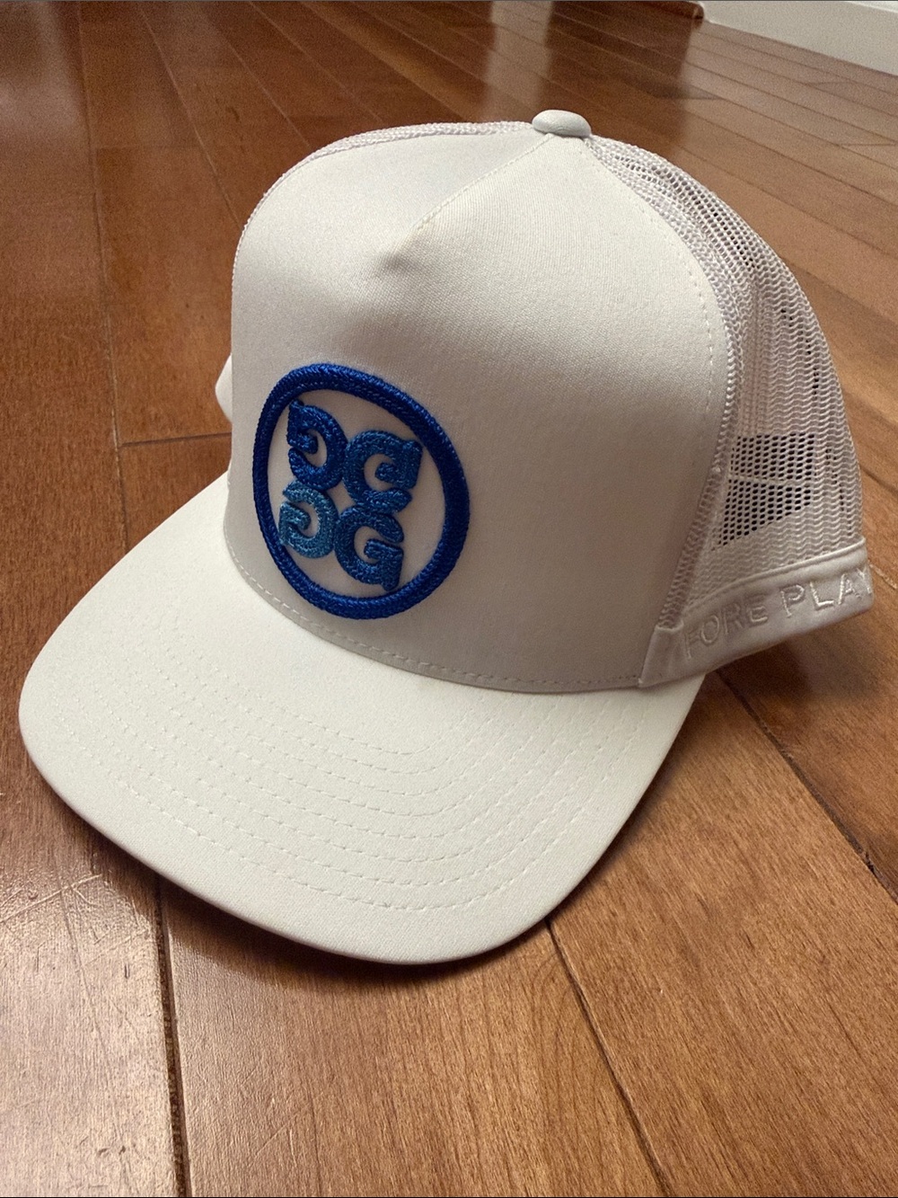 G/FORE White Trucker Hat with Blue Logo